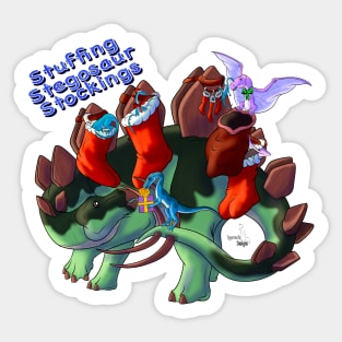 HoliDinos: Stuffing Stegosaur Stockings {Text} Sticker